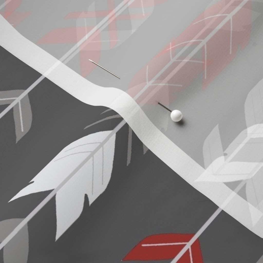 Spoonflower Fabric - Moose Wholecloth Quilt Red Black Grey White Buffalo Plaid Wood Arrows Printed on Chiffon Fabric by The Yard - Sewing Fashion Apparel Dresses Home Decor