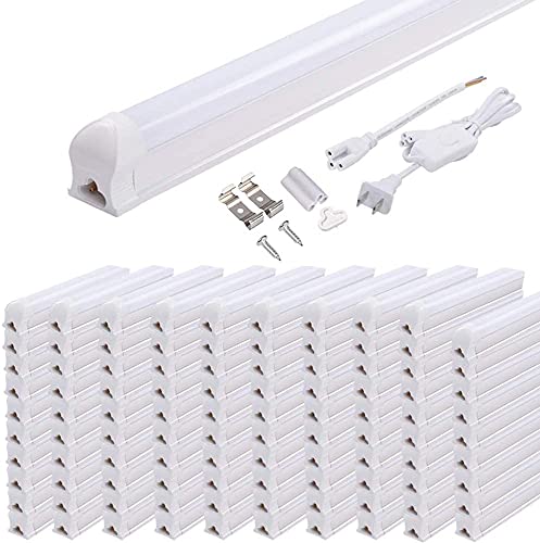 器具一体式 LED蛍光灯 直管 40W型 2300LM 昼光色 120cm 100V/200V対応 低ノイズ 耐高温 低放熱 取付簡単 リフォーム 天井照明 ガレージ 倉庫 PL保険加入済 (昼光色 40W型一体式LED蛍光灯, 100本)