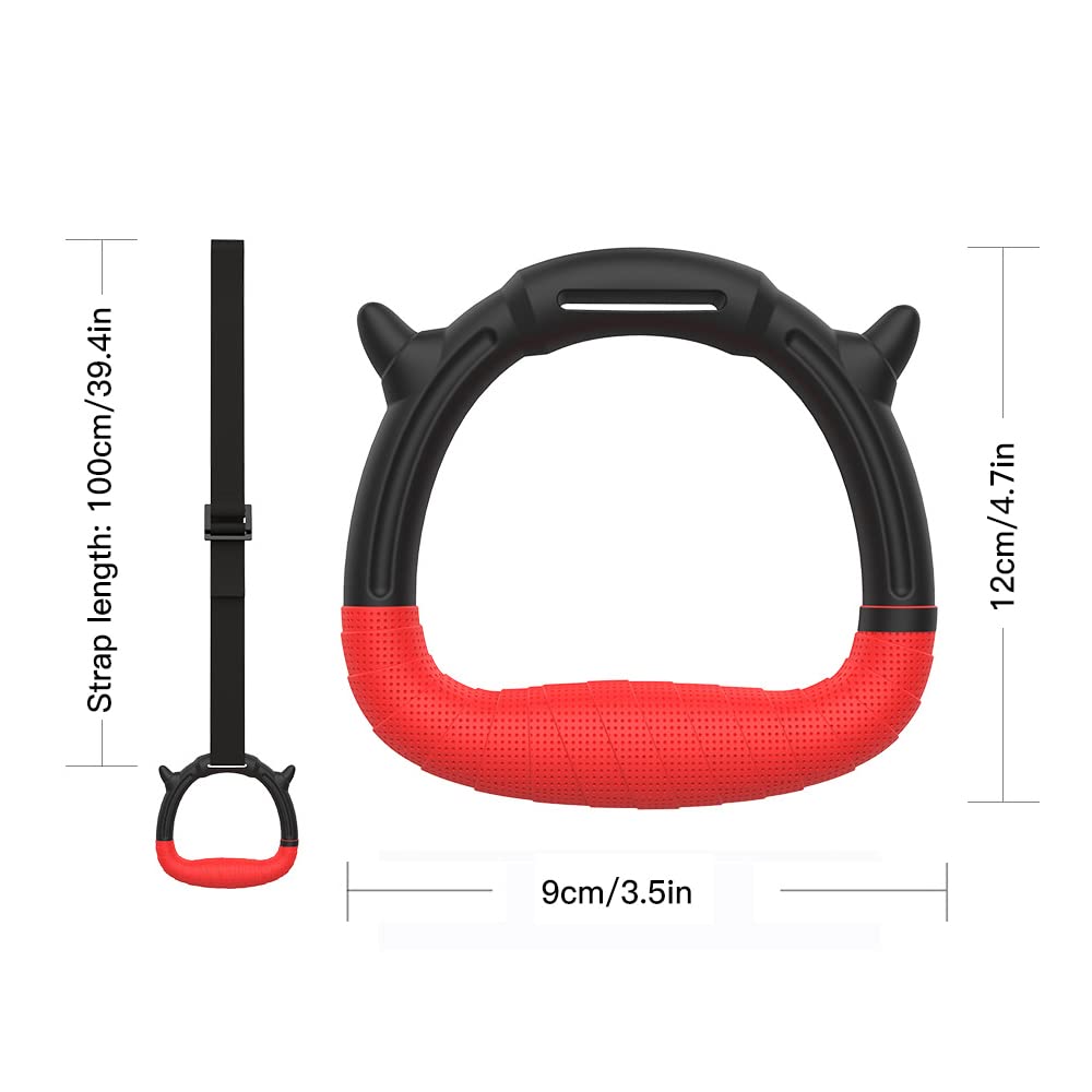 Anneaux De Gymnastique Jusqu’à 150 Kg – Poignées 12x9 Cm, Sangles Réglables 100 Cm, Antidérapant