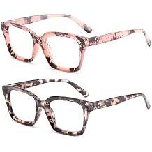 Retro Spring hinge Womens Readers,Blue Light Blocking Computer Square Reading Glasses for Women Men