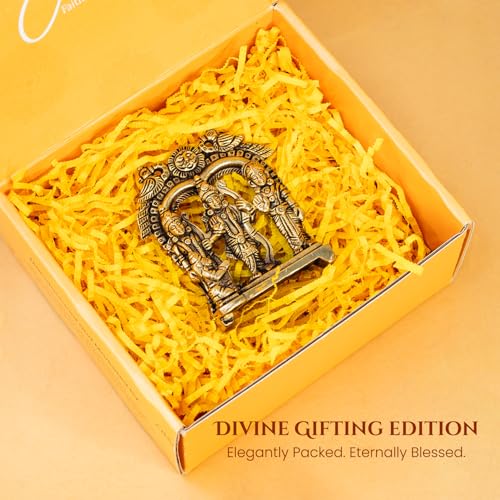 Image of Ekhasa 100% Pure Brass Ram Darbar Idol with Gift Box | Ram Sita Laxman Hanuman Murti Shree Ram Parivar Statue for Home Pooja Mandir | Religious Housewarming Grah Pravesh Wedding Gift