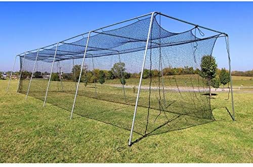 Baseball Batting Cage Net 60x12x10 #24 Twisted Poly Hdpe w/ Door Opening