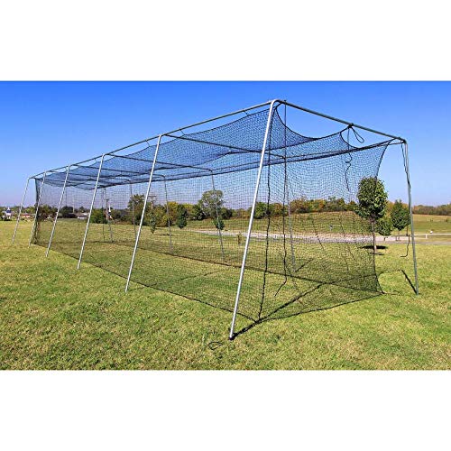 Baseball Batting Cage Net 60x12x10 #24 Twisted Poly Hdpe w/ Door Opening