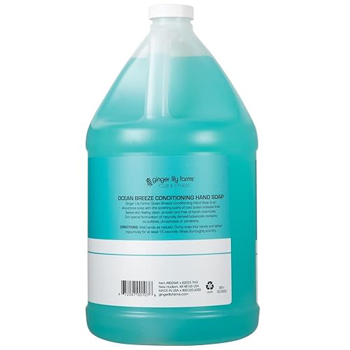 Miniatura 2 de Ginger Lily Farms Club & Fitness - Repuesto de jabón líquido para manos acondicionador, 100% vegano y libre de crueldad, aroma a brisa oceánica, 1