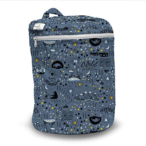 Image of Kanga Care Wet Bag Seam Sealed Waterproof 3D Dimensional for Baby Cloth Diapers, Travel, Beach, Pool, Gym, Swim | Wander