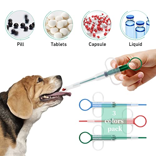 Vesaneae 3 Stücke Tablette Feeder, Haustier Medikamenten Spritze, Haustier Spritze Pet Pill Tablet Feeder, Tablette Feeder Medikamenten Feeder, Pet Pusher Spritze Tabletteneingeber für Katzen Hunde