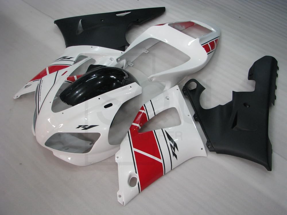 Carenature per 1998 1999 YZF-1000 R1 YZF 1000 R1 98 99 Kit carenature adatto per Carrozzeria per moto stampata a iniezione Nuovo ABS, colore: Bianco Nero PI022