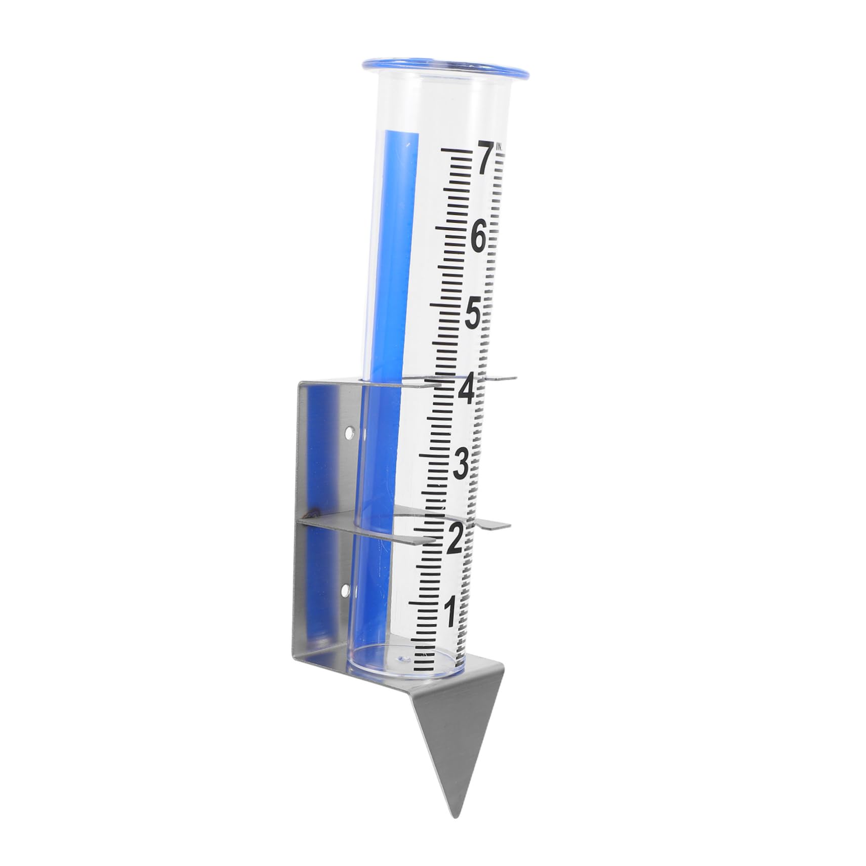Mikikit Rain Gauge with Bracket Durable Outdoor Rain Water Measuring Tool for Garden Lawn Patio and Sturdy Stainless Steel Holder Easy Installation Weather Resistant Design