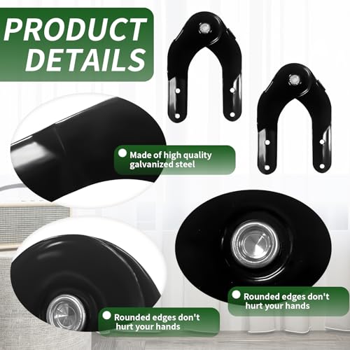 Dachbodenleiter Scharniere zum Herunterziehbare, Dachbodentreppe Ersatzteile für Aluleiter, Bodentreppe Zubehör für die Restaurierung Alten Dachbodenleitern, Schwarz, 2 Stück