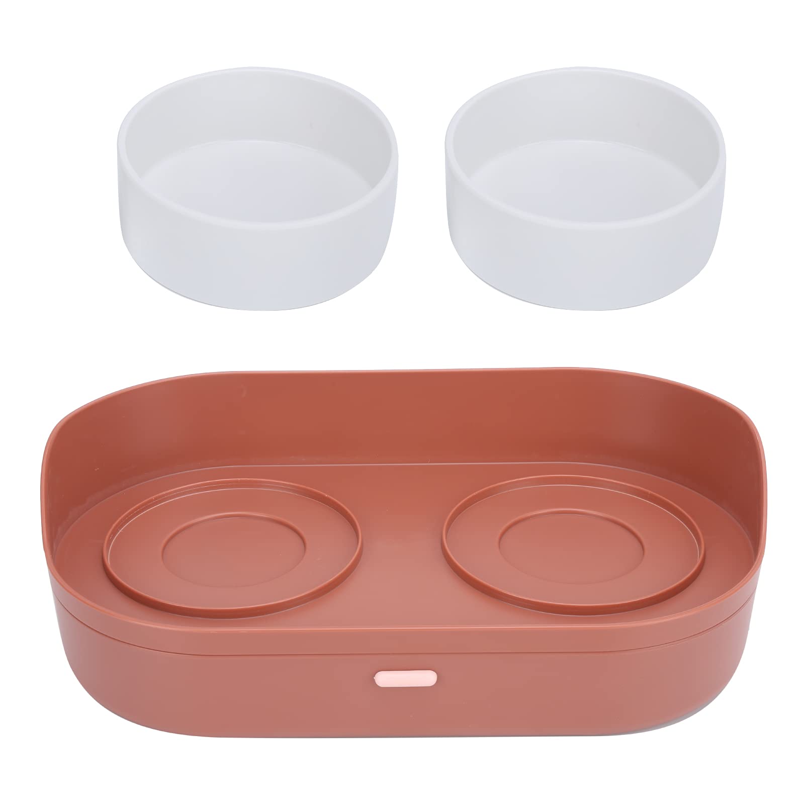 Qcwwy Ciotola per Cibo per Animali Domestici Rimovibile in PP con Base Antiscivolo, Design Rialzato di 7 Cm per la Cura della Colonna Vertebrale, Ciotola per Cibo per Cani e Gatti a (rosso)