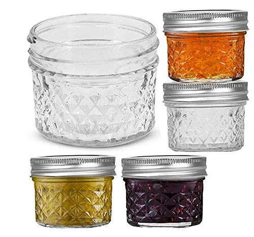 Ash & Roh® - Clear Glass Jar and Container with Air Tight Lid Storage of Spices and Dry Fruit (100 ML Baby JAR, 4)