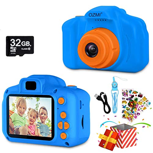 OZMI Upgrade Kids Selfie Camera, Christmas Birthday Gifts for Boys Age 3-12, Children Digital Cameras 1080P 2 Inch Toddler, Portable Toy for 3 4 5 6 7 8 9 10 Year Old Boy with 32GB SD Card (Orange)