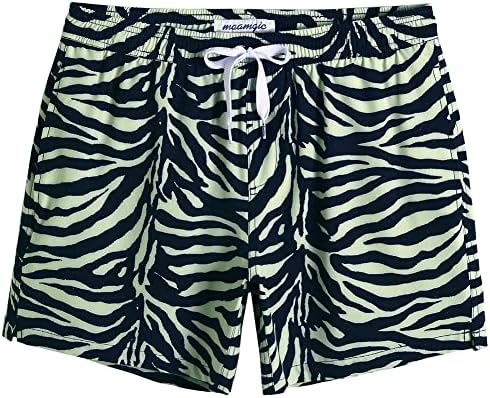 maamgic Mens Boys 80s 90s Vintage 4 Way Stretch Swim Trunks with Mesh Lining Quick Dry Swim Suits Board Shorts