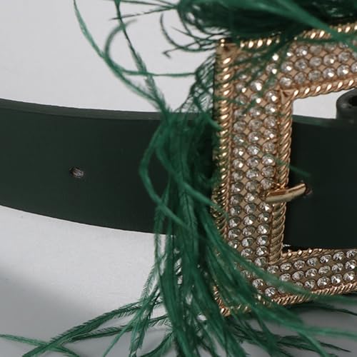 Wide Waist Belt Punk Chain For Stylish Cowgirl Rhinestones Feathered Buckle Trendy Waistband Waist Chain Belt Waist Accessory4