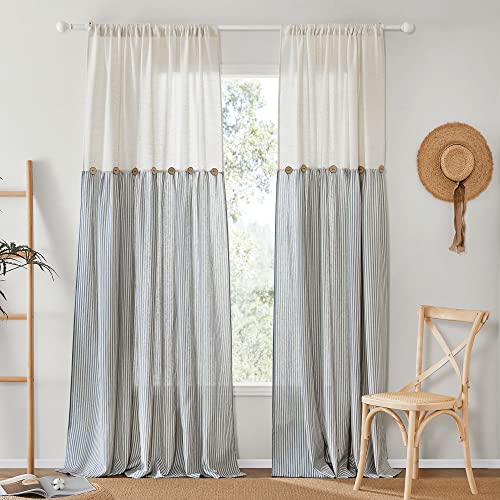 NICETOWN Angora Linen Kitchen Window Curtains Over Sink, Grommet Thick Linen Angora Short Window Treatments Privacy Assured with Light Filtering for Bedroom/Bathroom, W34 x L36, 2 Panels Ang