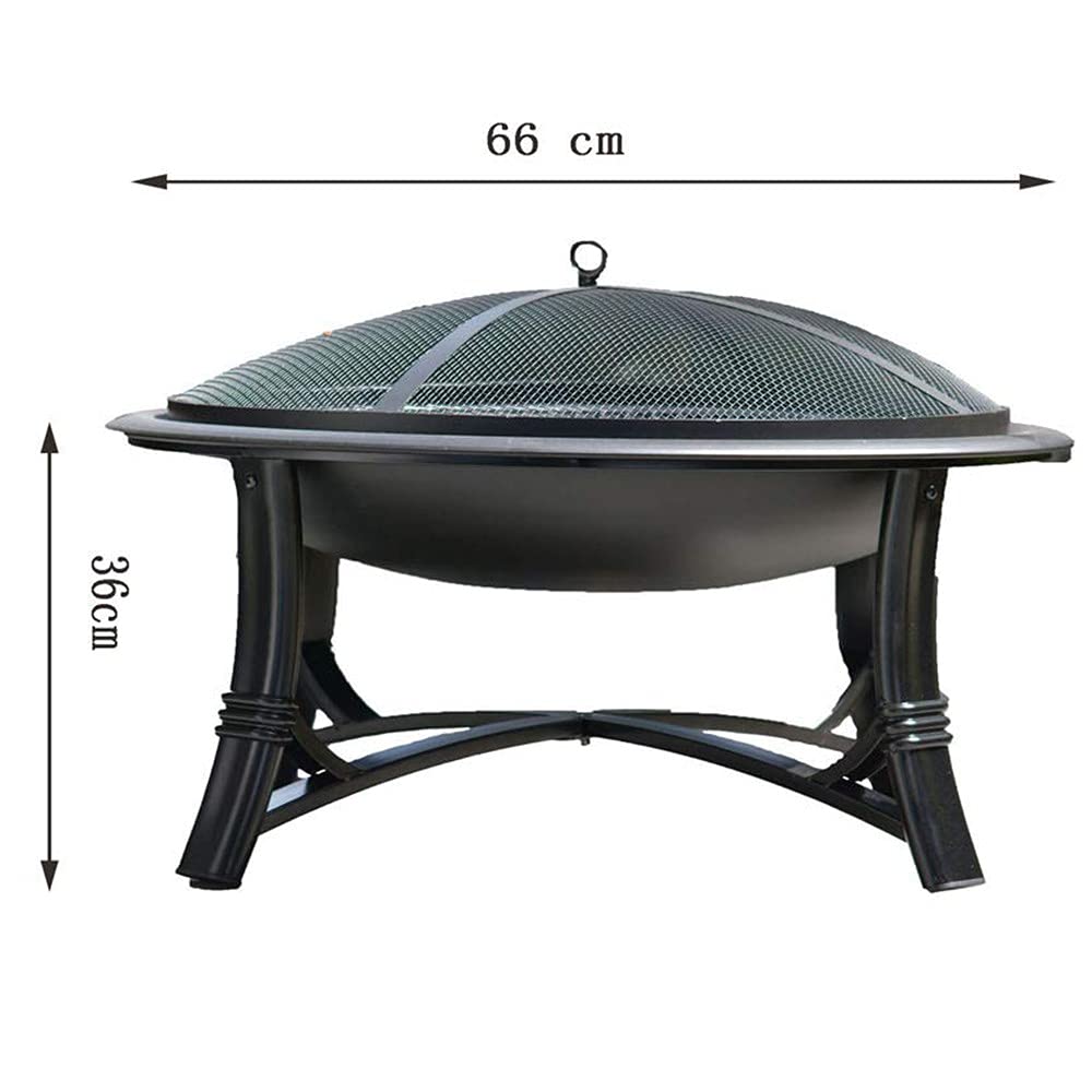 Mesa para Fogatas para Exterior, Fogata para Leña, Mesa Multifuncional para Fogatas, Redonda con Cubierta de Pantalla de Chispa para Acampar, Calefacción, Fogatas, Barbacoa 66cm