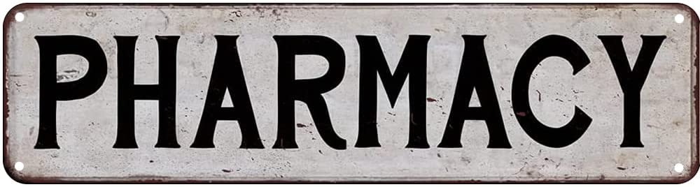 Pharmacy Retro Tin Signs Aluminum Metal Sign for Kitchen Home Garden Wall Bar Cafe Decor 4x16 Inch