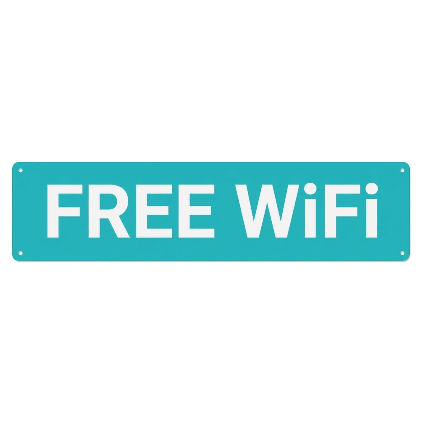 Metal Tin Sign with “Free WiFi” Print
