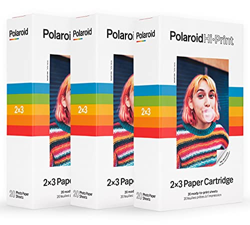 Polaroid Hi-Print Paprt – 3er-Pack mit 2 x 3 Papierkartuschen (60 Blatt)