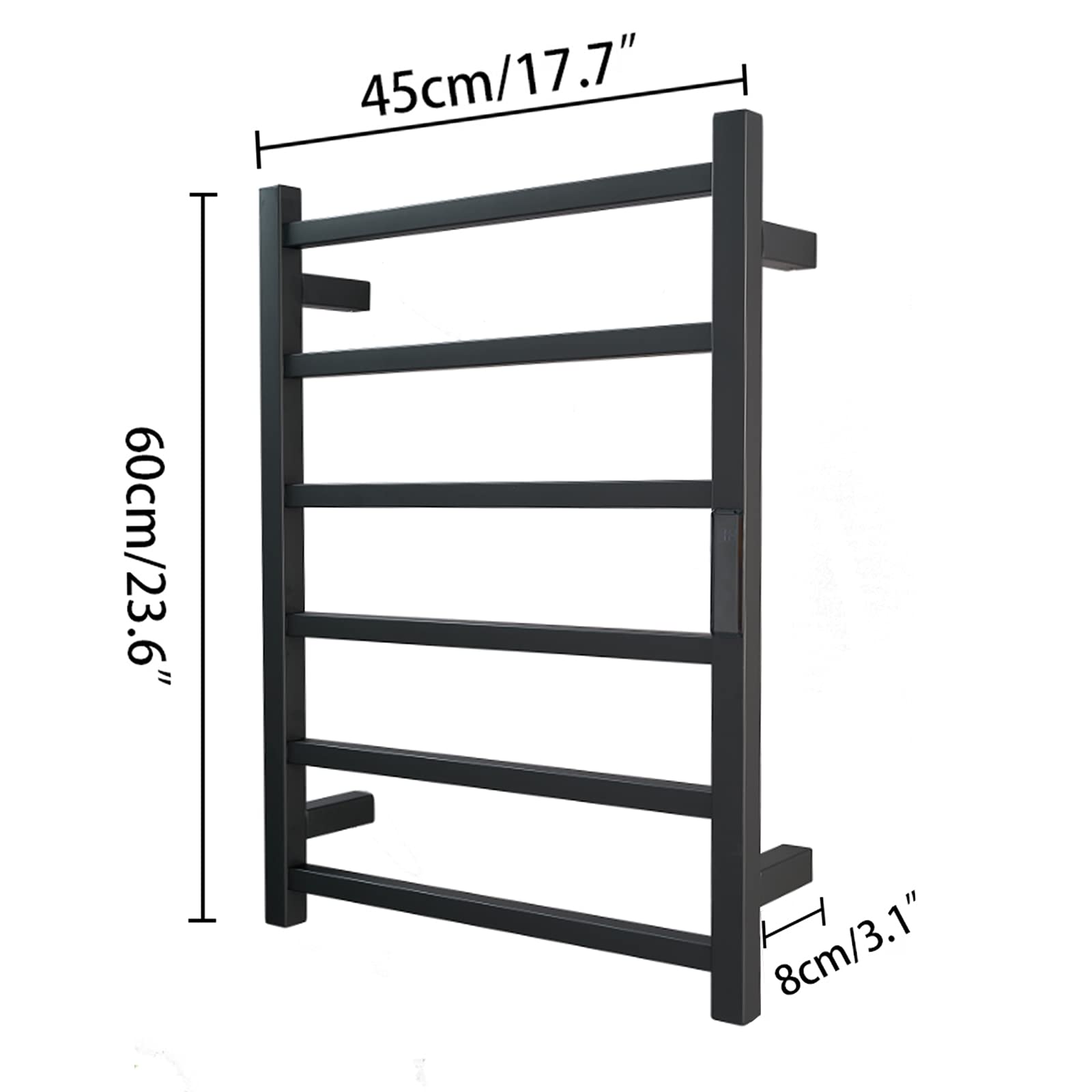 Toallero eléctrico de 6 Barras, radiador toallero eléctrico, toallero de Pared para baño, toallero eléctrico de Acero Inoxidable, cableado.