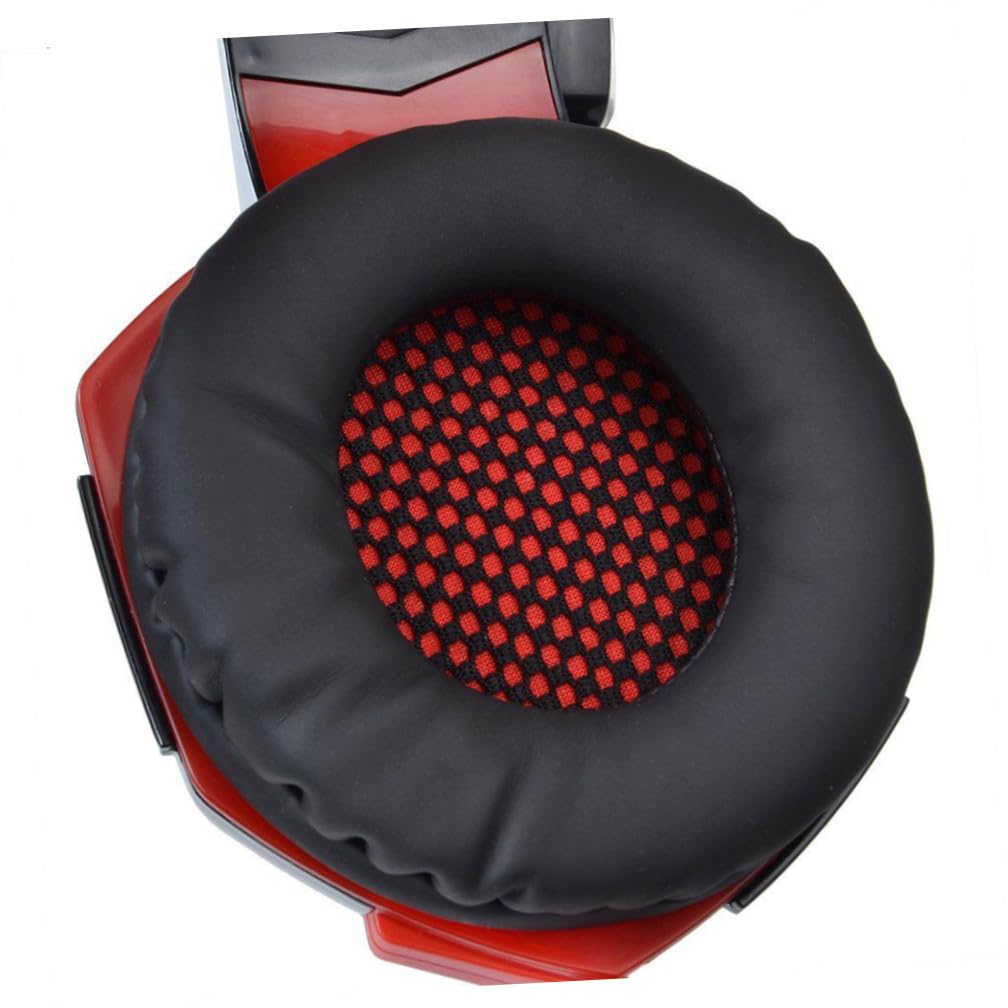 Cuffie da Gioco LED con Bassi Profondi Suono Surround e Microfono Cuffie Over-ear per Computer e PC con Isolamento da Rumore Ambientale Rosso