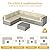 May in Color 7 Pieces Outdoor Patio Furniture Sets with Glass Tea Table, PE Rattan Wicker Patio Conversation Set with Washable Cushions, Outdoor Patio Sectional Sofa Couch, Beige