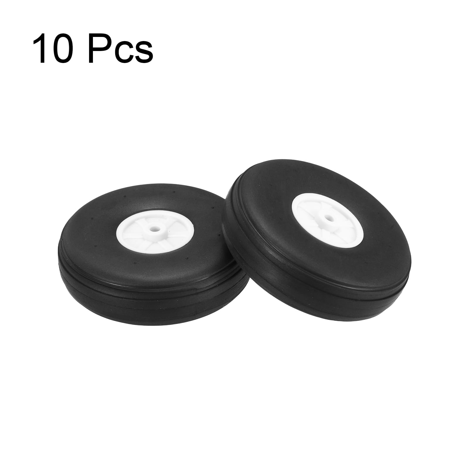 sourcing map 10Pcs RC Airplane Wheels 2.5" OD Aircraft PU Rubber Tire Tail Airplanes Wheel Replacement for DIY Model Plane Helicopter Car - Image 3