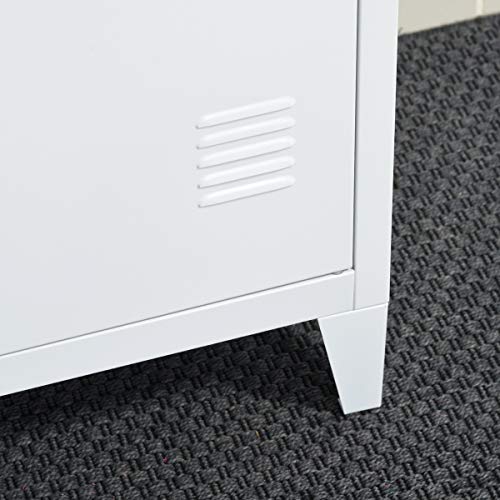 HouseinBox Back to School Home Office Lab Storage High Standing Locker Organizer File Storage Chest Metal Cabinet 1 Door 3 Shelves - Thumbnail 4