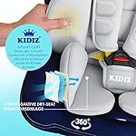 KIDIZ® Kindersitz Baby Autositz Kinderautositz Isofix Top Tether 360° drehbar Gruppe 0/1/2/3 ab Geburt 0-36kg Mit Sonnenschutzdach Seitenschutz 5 Punkt Gurt Kopfstützenverstellung ECE R44/04, Blau