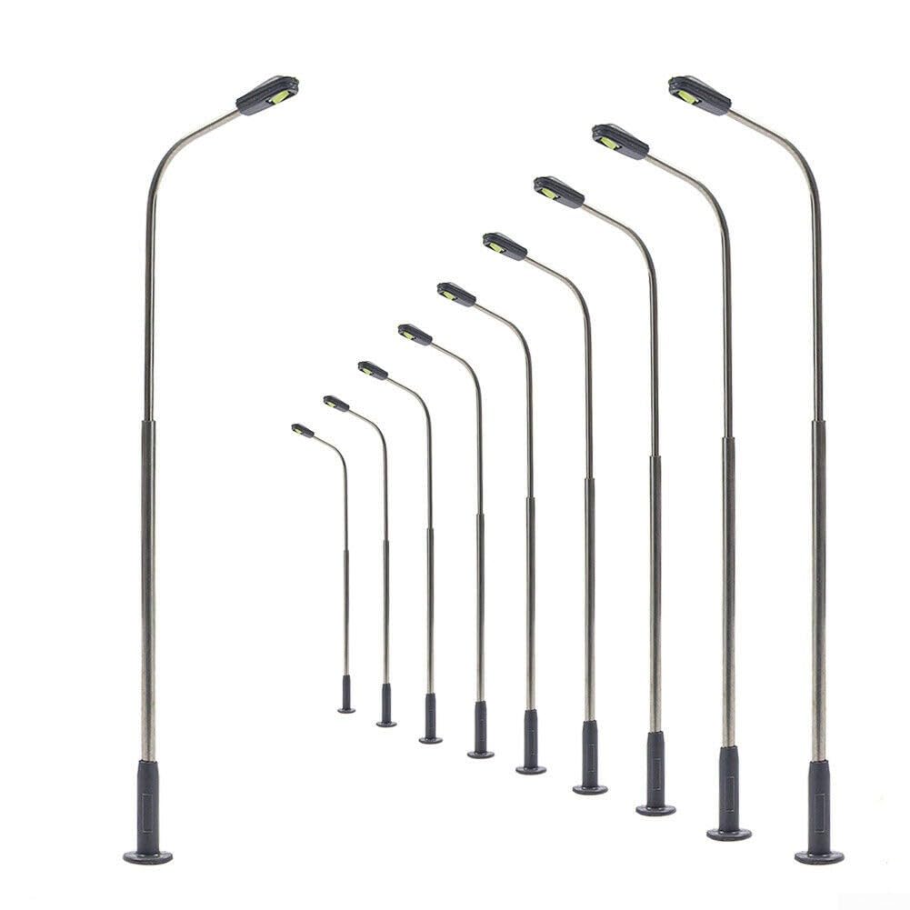 ZYWUOY Lot De 10 Lampadaires LED 1:50 Blanc Chaud - Modèle H0 TT Pour Maquette Train Et Bâtiments