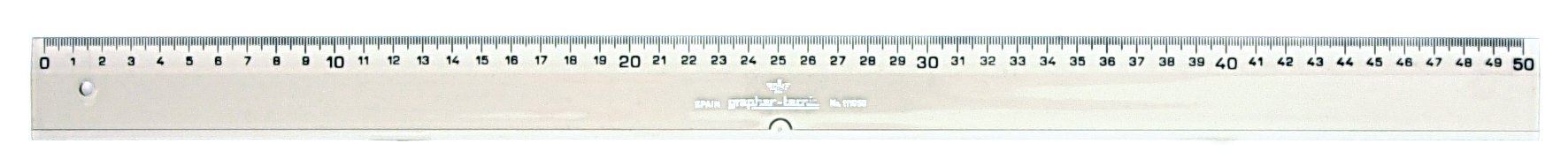 B&Q -  Plastic Translucent Ruler 50Cm With mm And Cm Markings For School Office Craft And Technical Drawing 3060