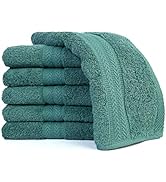 AKTI Premium Hand Towels for Bathroom,16x30 inches, 580 GSM, 6 Piece Set Cotton Towel, Soft & Flu...