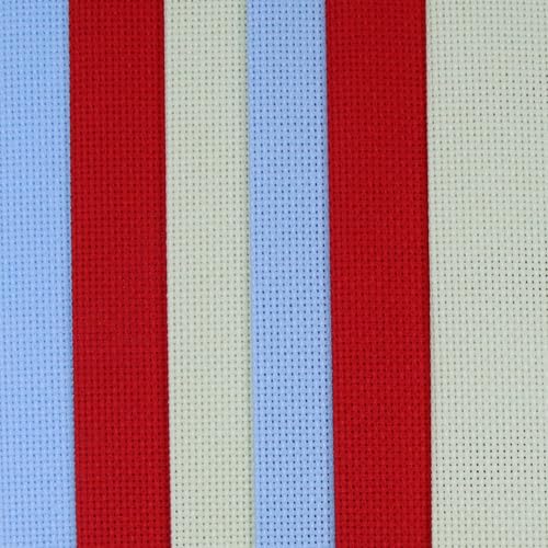 Image of KCS 4 /6 pc of 12 inch x 18 inch(30cmx45cm) 18CT Counted Cotton Aida Cloth Cross Stitch Fabric (6 pc, Light Blue+Light Green+Red)