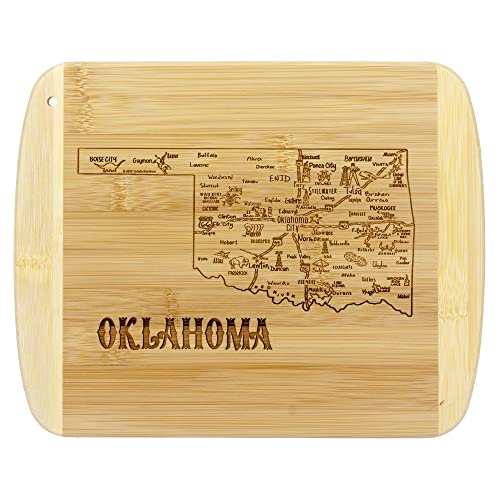 Image of Totally Bamboo A Slice of Life Oklahoma Engraved Map Cutting Board