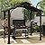 Domi Hardtop Grill Gazebo 8x5FT, Grill Canopy for Outdoor Grill w/Double Galvanized Steel Roof, 2 Side Shelves and Ceiling Hooks, BBQ Gazebo Grill Tent for Patio Garden Backyard, Brown