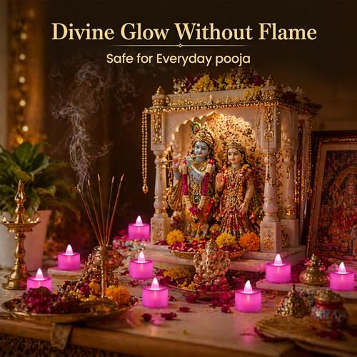 Image of Oblivion Flameless LED Tea Light Candles for Home Decor - Perfect for Diwali & Navratri Lighting, Battery Operated Fake Candles for Gifts - Safe for Kids and Pets (Pack of 6)