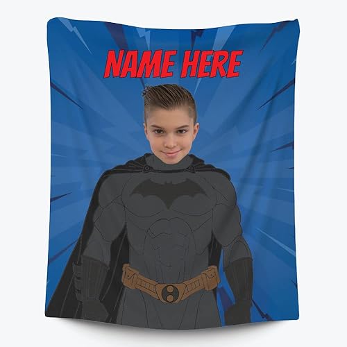 Manta personalizada con foto personalizada y nombre de superhéroe (murciélago, forro polar de 30 x 40 pulgadas) Manta personalizada con foto personalizada y nombre de superhéroe (murciélago, forro polar de 30 x 40 pulgadas)