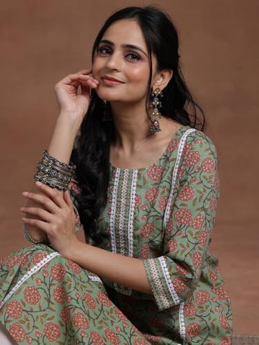 Image of Libas Printed Cotton Straight Kurta for Women