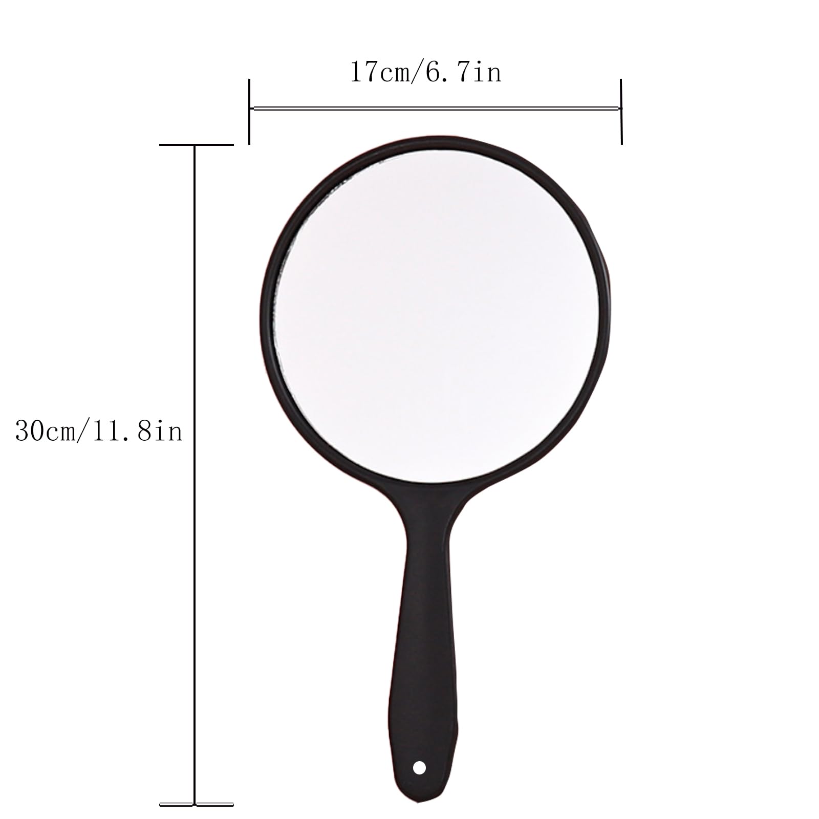 Espejo de Mano, Espejo de Mano de Maquillaje Profesional, para Maquillaje Diario, Tratamientos Faciales, Cortes de Pelo (Negro)