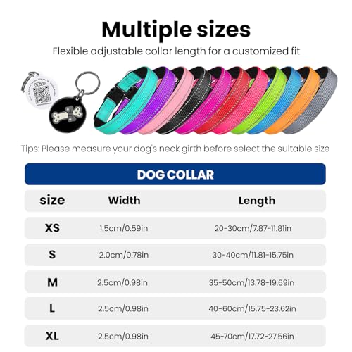 Collar reflectante para perro con hebilla ajustable, nylon rojo, talla S miniatura 5