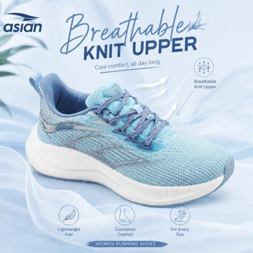 Image of ASIAN Hypercushion W-01 Women's Running & Walking Shoes | Ultra Soft Cushioning with Airflow | Lightweight Gym Sneakers for Girls & Women
