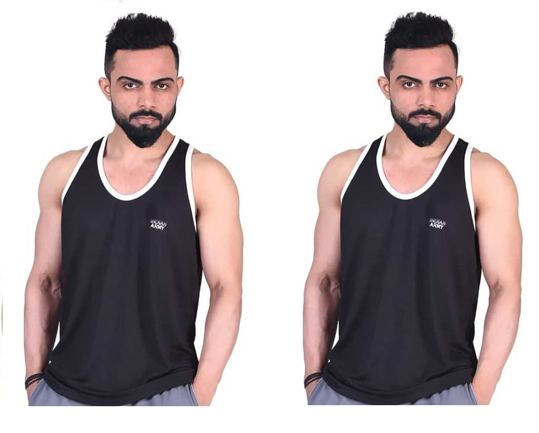 mango fashion Polyester Vest for Men-MF_101_BW+BW_2PC-L Multicolour-picture-48