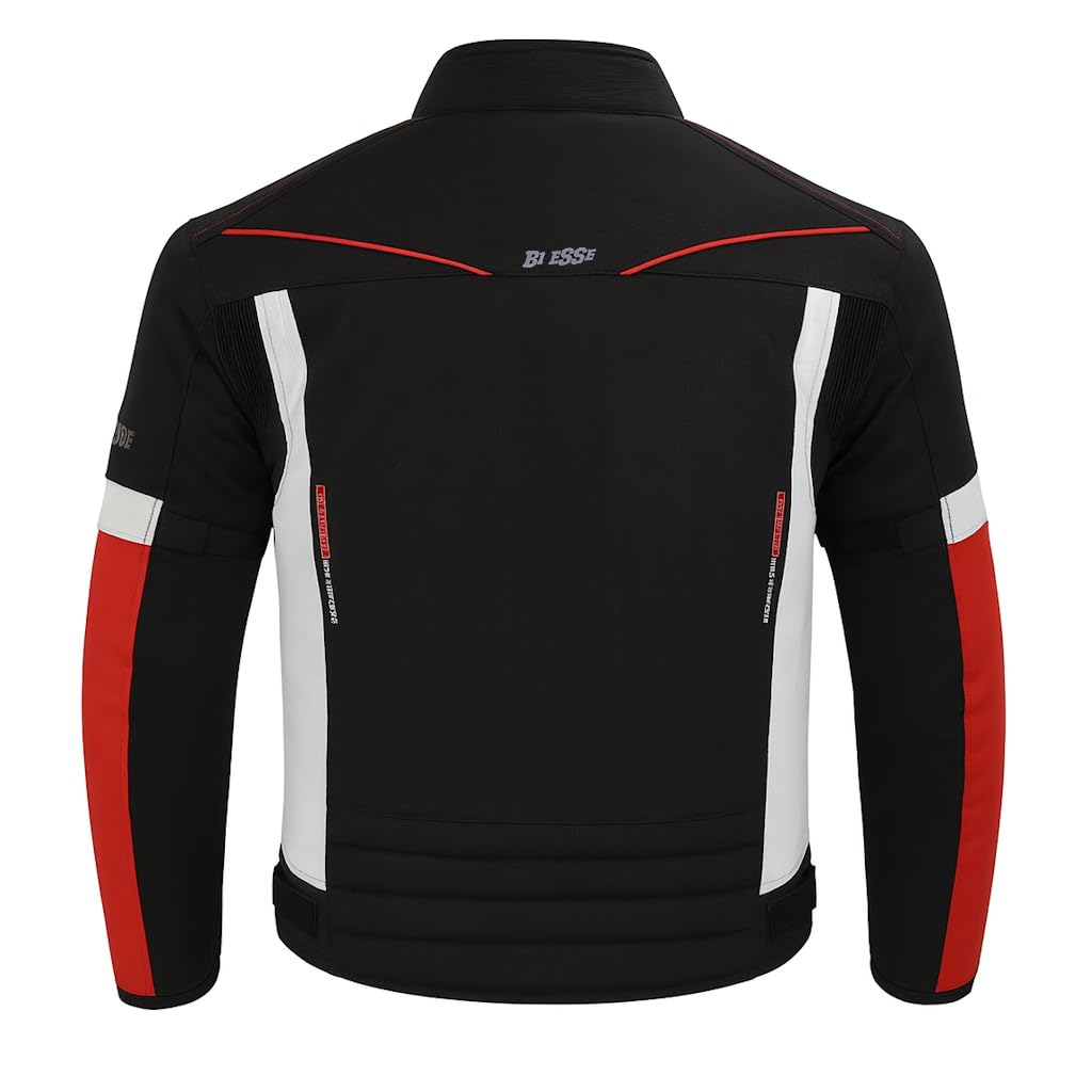 BI ESSE Giacca da Moto Giubbino Impermeabile con Protezioni CE Sfoderabile Con Ventilazione Integrata 4 Stagioni