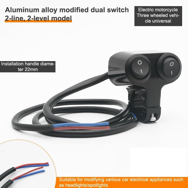 Interruptor de manillar de 22mm para faro de moto cafe racer y ATV 2