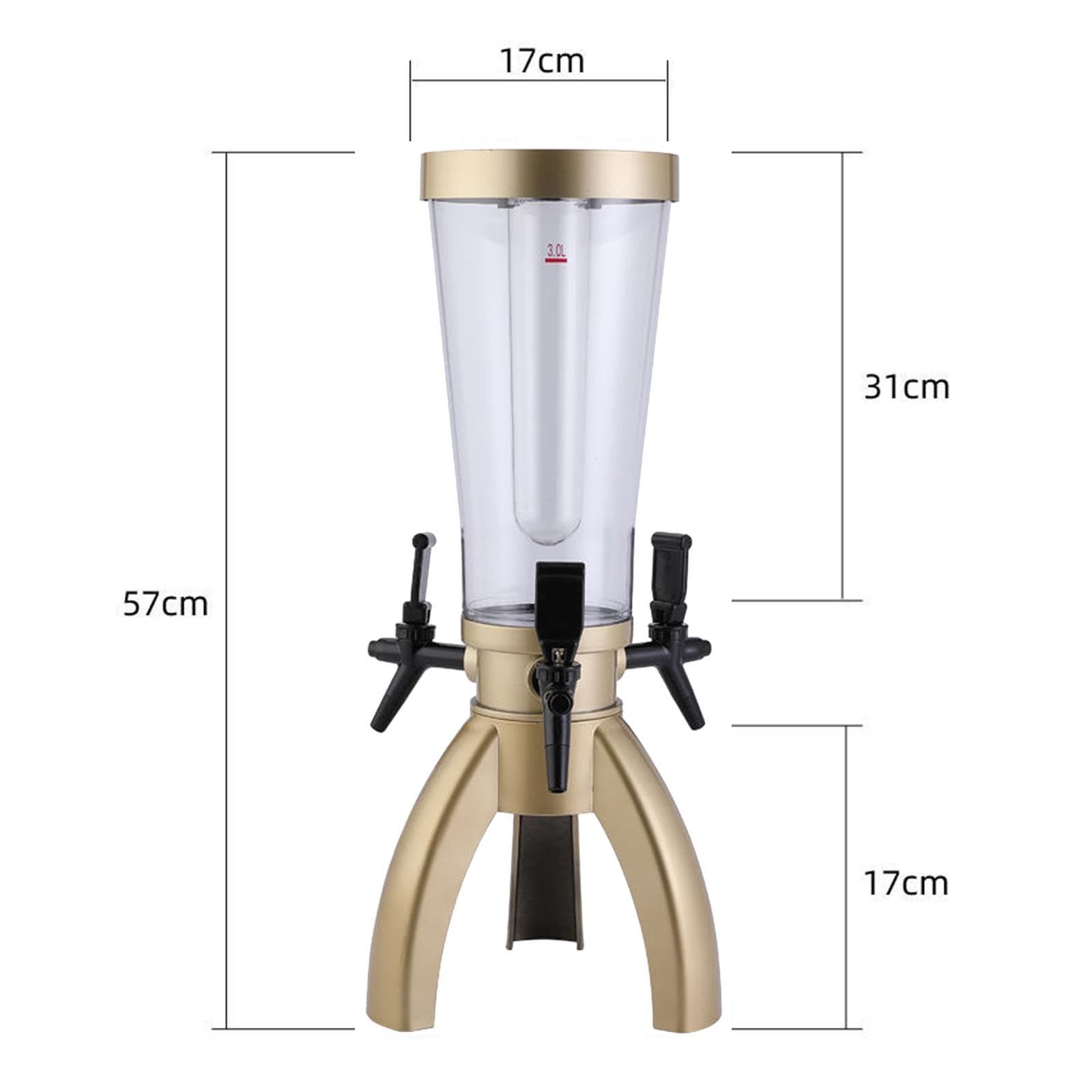 Dispensador de Cerveza Tubo Congelador 3L con Grifo Integrado Recipiente Acrílico Transparente Adecuado para Deportivos Hogar, champán, Individual