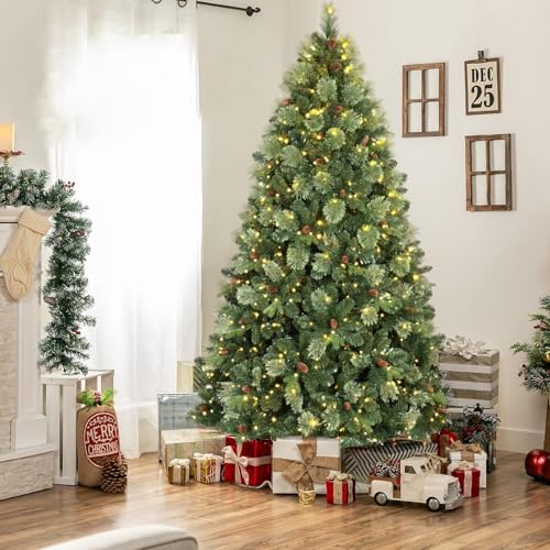 Kadunmina-4ft-Prelit-Christmas-Tree-Artificial-Carolina-Pine-Christmas-Tree-with-200-Warm-White-Lights-Pine-Cones-419-Branch-Tips-and-Metal-Stand-for-Home-Office-Holiday-Party-Decoration Kadunmina 4ft Prelit Christmas Tree Artificial Carolina Pine Christmas Tree with 200 Warm White Lights Pine Cones 419 Branch Tips and Metal Stand for Home Office Holiday Party Decoration