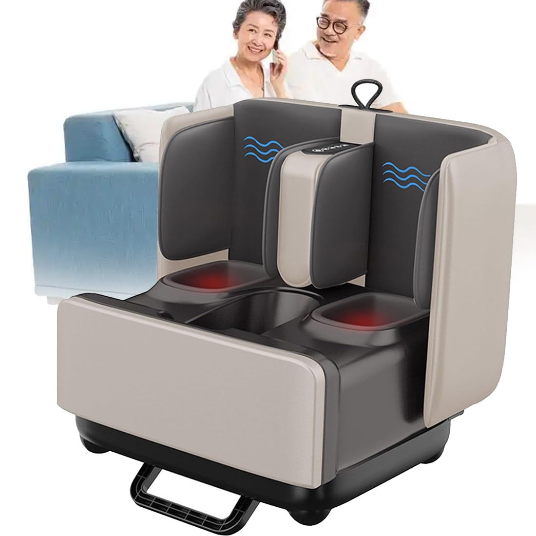 Shiatsu - Masajeador de pies con calor y amasamiento profundo para aliviar el dolor y la circulación, rodillo de suela, 2 niveles de calentamiento, 3 intensidades ajustables