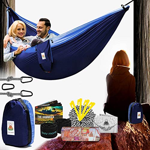 Lazy Monk Camping Hammock | Portable Outdoor Folding Hamock for Travel & Backpacking