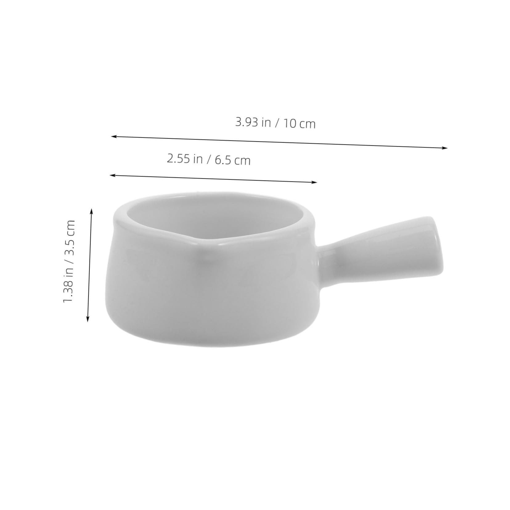 STOBAZA Ceramic Small Milk Pitcher with Handle 60ml Sauce Bowl Seasoning Dipping Bowl Small Handle Seasoning Cup Creamer Pitcher