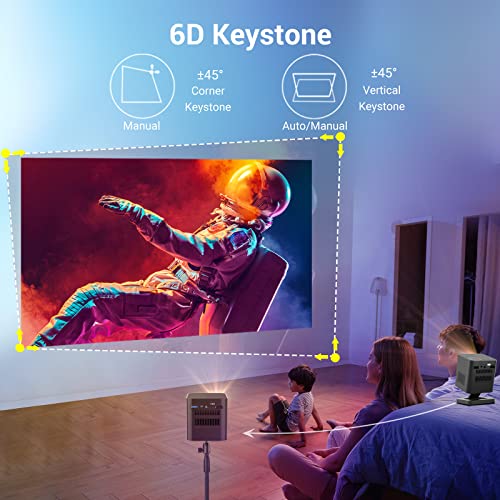 Image of BYINTEK P19 Mini 3D DLP Projector USB Full HD LED Battery Operated Portable Wi-Fi Projector with 4K Android 9.0 OS Wireless Display Support, 1 Year Warranty